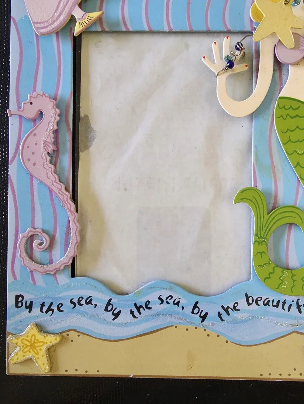 Whimsical Green/Pastel Mermaid Frames (2) - Home Wall Decor